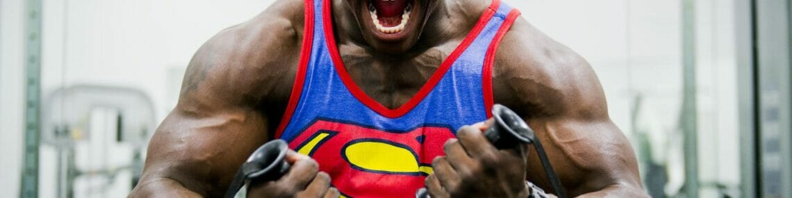 blue and red superman print tank top shirt